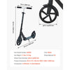 VEVOR Kick Scooter for Kids Ages 8+, Teens & Adults, 2-Wheel Toddler Scooter with Adjustable Height Handlebar, Wide Anti-Slip Deck, Foldable Lightweight Frame for Boys & Girls up to 220 lbs, Black