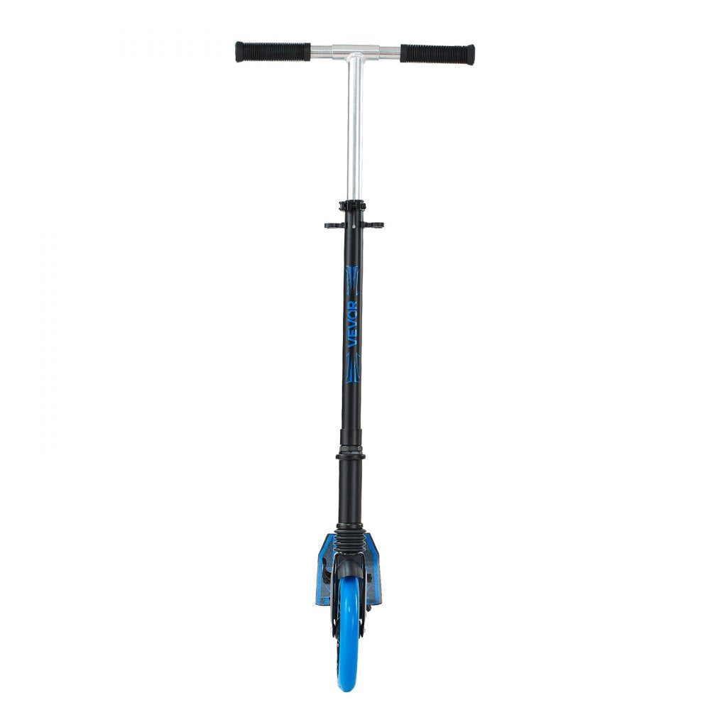 VEVOR Kick Scooter for Kids Ages 8+, Teens & Adults, 2-Wheel Toddler Scooter with Adjustable Height Handlebar, Wide Anti-Slip Deck, Foldable Lightweight Frame for Boys & Girls up to 220 lbs, Blue
