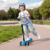 VEVOR Kick Scooter for Kids Ages 3+, 3-Wheel Toddler Scooter with Light-Up Wheels, Adjustable Height Handlebar, Wide Anti-Slip Deck, Lightweight Aluminum Frame for Boys & Girls up to 165 lbs, Blue