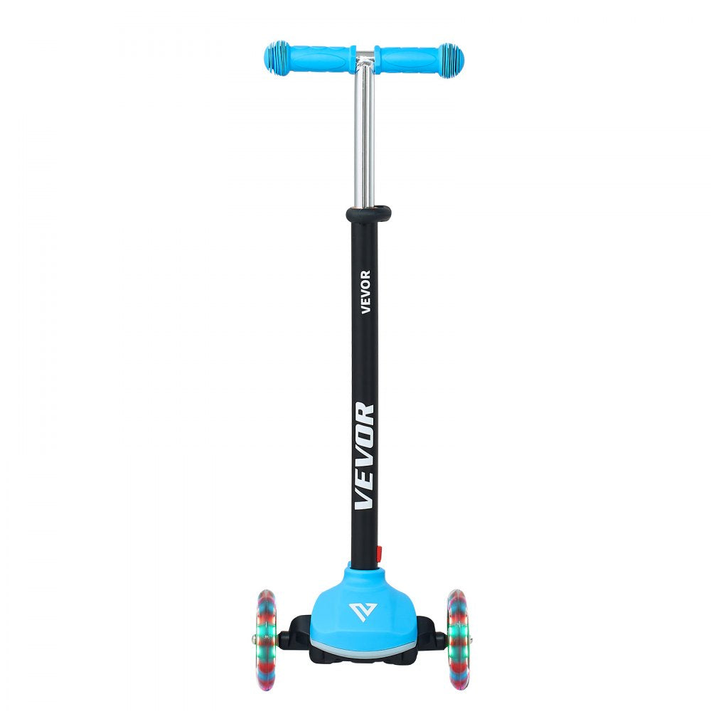 VEVOR Kick Scooter for Kids Ages 3+, 3-Wheel Toddler Scooter with Light-Up Wheels, Adjustable Height Handlebar, Wide Anti-Slip Deck, Lightweight Aluminum Frame for Boys & Girls up to 165 lbs, Blue