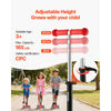 VEVOR Kick Scooter for Kids Ages 3+, 3-Wheel Toddler Scooter with Light-Up Wheels, Adjustable Height Handlebar, Wide Anti-Slip Deck, Lightweight Aluminum Frame for Boys & Girls up to 165 lbs, Red