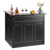 VEVOR Home Bar Unit, L-Shaped Wine Bar Cabinet Table 4-Tier with Storage Shelves,  Wine Glass Holder, 300 lbs Max Capacity, Wood Liquor Cabinet for Home, Kitchen, Living Room, Pub, Basement, Black