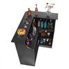 VEVOR Home Bar Unit, L-Shaped Wine Bar Cabinet Table 4-Tier with Storage Shelves,  Wine Glass Holder, 300 lbs Max Capacity, Wood Liquor Cabinet for Home, Kitchen, Living Room, Pub, Basement, Black
