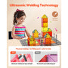 VEVOR Magnetic Tiles, 56 PCS Magnetic Road Building Blocks for Kids, Magnet Building Set with Storage Bag, STEM Sensory Educational City Construction Stacking Toys Gift for Toddlers Boys Girls Aged 3+