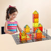 VEVOR Magnetic Tiles, 56 PCS Magnetic Road Building Blocks for Kids, Magnet Building Set with Storage Bag, STEM Sensory Educational City Construction Stacking Toys Gift for Toddlers Boys Girls Aged 3+