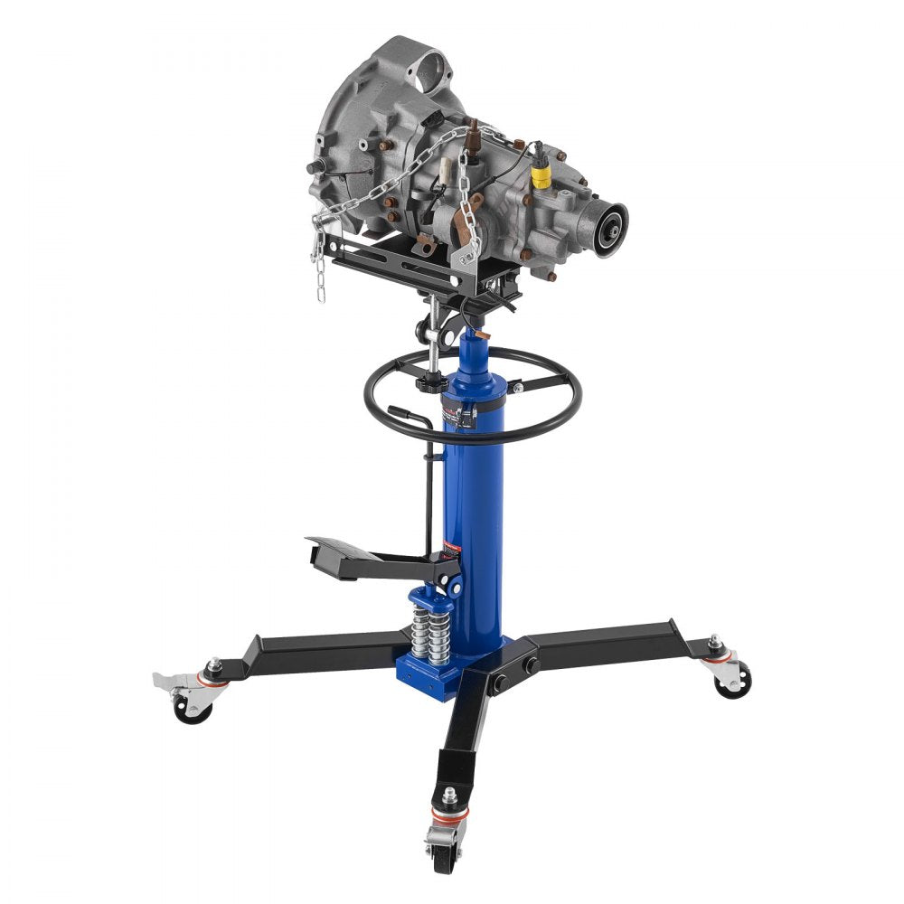 VEVOR Hydraulic Transmission Jack, 1322 lbs / 0.6 Ton Lifting Capacity Telescoping Transmission Jack with Foot Pedal, Dual Telescopic Trans, 34.6-69.3 in High Lifting Height, Garage/Shop Lift Hoist