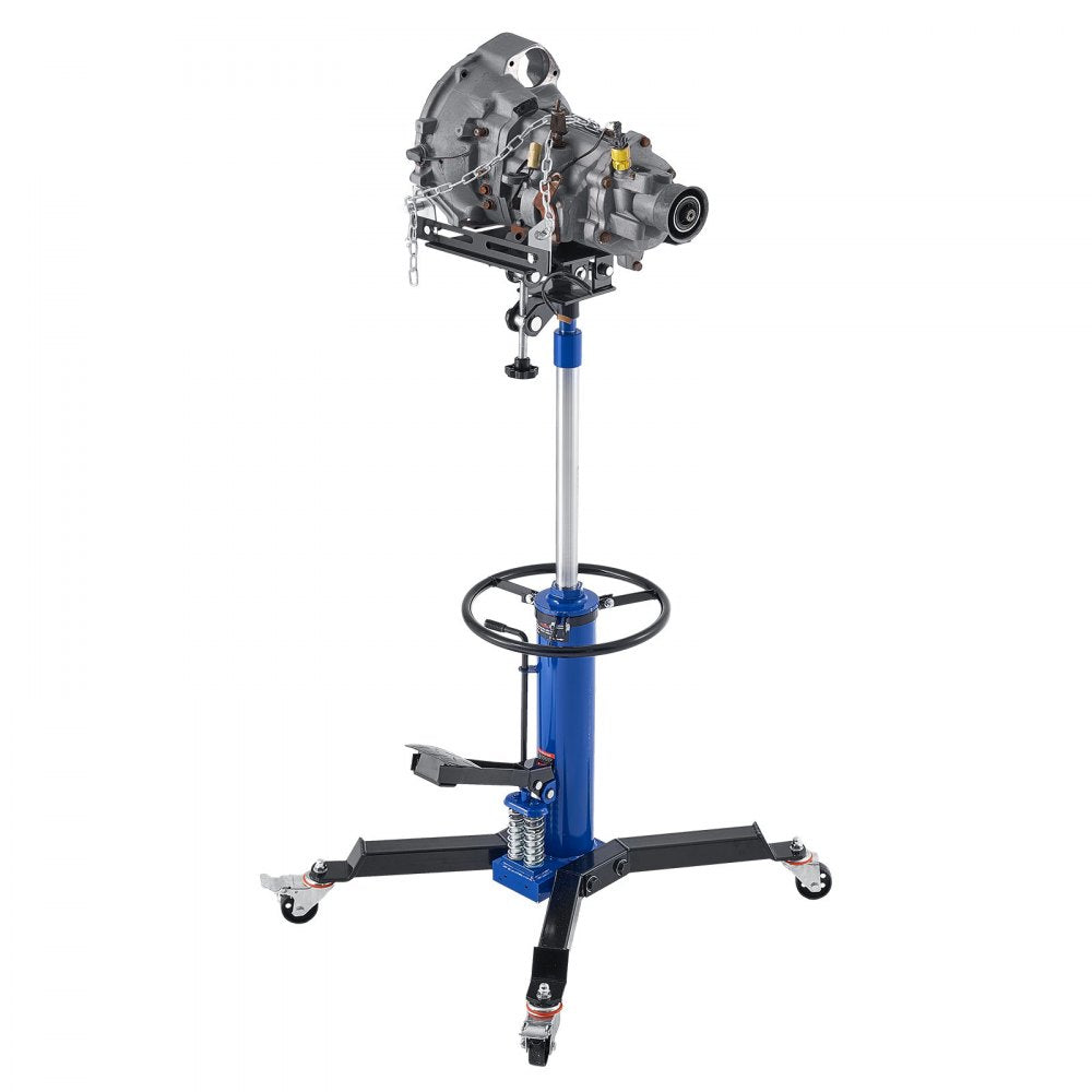 VEVOR Hydraulic Transmission Jack, 1322 lbs / 0.6 Ton Lifting Capacity Telescoping Transmission Jack with Foot Pedal, Dual Telescopic Trans, 34.6-69.3 in High Lifting Height, Garage/Shop Lift Hoist