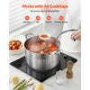 VEVOR Stainless Steel Stock Pot, 12-Quart Stainless Steel Stockpot with Glass Lid, PFOA-Free, PFAS-Free, Compatible with Gas Stoves, Induction Cooktops, Electric Stoves, for Soups, Stews, and Pasta
