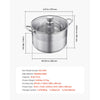VEVOR Stainless Steel Stock Pot, 12-Quart Stainless Steel Stockpot with Glass Lid, PFOA-Free, PFAS-Free, Compatible with Gas Stoves, Induction Cooktops, Electric Stoves, for Soups, Stews, and Pasta