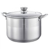 VEVOR Stainless Steel Stock Pot, 12-Quart Stainless Steel Stockpot with Glass Lid, PFOA-Free, PFAS-Free, Compatible with Gas Stoves, Induction Cooktops, Electric Stoves, for Soups, Stews, and Pasta