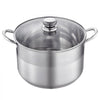 VEVOR Stainless Steel Stock Pot, 12-Quart Stainless Steel Stockpot with Glass Lid, PFOA-Free, PFAS-Free, Compatible with Gas Stoves, Induction Cooktops, Electric Stoves, for Soups, Stews, and Pasta