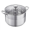 VEVOR Stainless Steel Stock Pot, 12-Quart Stainless Steel Stockpot with Glass Lid, PFOA-Free, PFAS-Free, Compatible with Gas Stoves, Induction Cooktops, Electric Stoves, for Soups, Stews, and Pasta