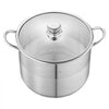 VEVOR Stainless Steel Stock Pot, 16-Quart Stainless Steel Stockpot with Glass Lid, PFOA-Free, PFAS-Free, Compatible with Gas Stoves, Induction Cooktops, Electric Stoves, for Soups, Stews, and Pasta