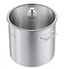 VEVOR Stainless Steel Stock Pot, 21-Quart Stainless Steel Stockpot with Glass Lid, PFOA-Free, PFAS-Free, Compatible with Gas Stoves, Induction Cooktops, Electric Stoves, for Soups, Stews, and Pasta