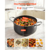 VEVOR Aluminum Stock Pot, 6-Quart Nonstick Ceramic Coated Pot with Glass Lid, PFOA-Free, PFAS-Free, Compatible with Gas Stoves, Induction Cooktops, Electric Stoves, for Soups, Stews, and Pasta