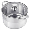 VEVOR Stainless Steel Stock Pot, 8-Quart Stainless Steel Stockpot with Glass Lid, PFOA-Free, PFAS-Free, Compatible with Gas Stoves, Induction Cooktops, Electric Stoves, for Soups, Stews, and Pasta