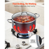 VEVOR Aluminum Stock Pot, 8-Quart Nonstick Ceramic Coated Pot with Glass Lid, PFOA-Free, PFAS-Free, Compatible with Gas Stoves, Induction Cooktops, Electric Stoves, for Soups, Stews, and Pasta