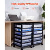 VEVOR Scrapbook Rolling Storage Cart, 6-Tier Large Capacity with Organizer Top, Black Frame with 4 Removable Wheels, PP Material Cart Only, Rolling Craft Storage for Office Arts and Crafts Supplies