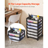 VEVOR Scrapbook Rolling Storage Cart, 6-Tier Large Capacity with Organizer Top, Black Frame with 6 Clear Cases and 4 Removable Wheels, Storage Organizer Rolling Cart for Arts and Crafts Supplies