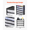 VEVOR Scrapbook Rolling Storage Cart, 6-Tier Large Capacity with Organizer Top, Black Frame with 6 Clear Cases and 4 Removable Wheels, Storage Organizer Rolling Cart for Arts and Crafts Supplies