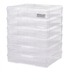 VEVOR Scrapbook Paper Storage, 6 Pack Stackable Plastic Board Game Boxes, Clear Multi-Purpose Document Case with Rounded Corners and Double Latches, for Office Essentials Tools Arts Crafts Supplies