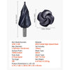 VEVOR Step Drill Bit, 3/16 to 1-3/8 inch, 3/8 inch Triangular Shank, TiAlN Coating Cobalt High Speed Steel, Four Spiral Flute Step Bit for Metal, Stainless Steel, Aluminum, Wood, Plastic, Fiberglass