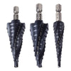 VEVOR Step Drill Bit Set, 1/8 - 7/8 inch, 3 Pieces Step Drill Bits, 1/4 inch Hex Shank, TiAlN Coating Cobalt HSS High Speed Steel, for Metal, Stainless Steel, Aluminum, Wood, Plastic, Fiberglass