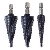 VEVOR Step Drill Bit Set, 1/8 - 7/8 inch, 3 Pieces Step Drill Bits, 1/4 inch Hex Shank, TiAlN Coating Cobalt HSS High Speed Steel, for Metal, Stainless Steel, Aluminum, Wood, Plastic, Fiberglass