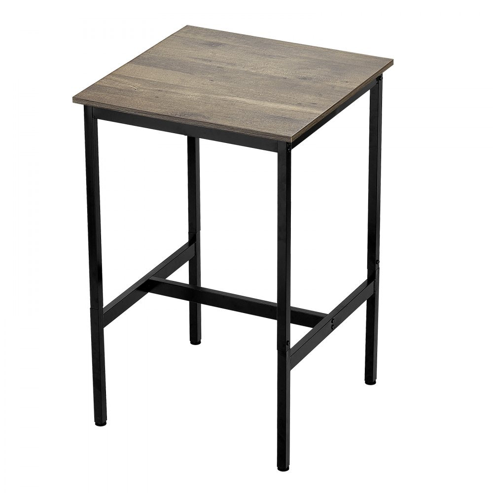 VEVOR Bar Table, Sturdy Metal Frame High Top Pub Table, Small Kitchen Dining, Cocktail Coffee Counter Bar Height Desk, Easy to Assemble, 24x24x36 in, for Living Room Party, Rustic Brown and Black