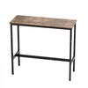 VEVOR Bar Table, Sturdy Metal Frame High Top Pub Table, Narrow Long Kitchen Dining, Cocktail Counter Bar Height Desk, Easy to Assemble,39x16x35.5 in, for Living Room Party, Rustic Brown and Black
