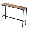 VEVOR Bar Table, Sturdy Metal Frame High Top Pub Table, Narrow Long Kitchen Dining, Cocktail Counter Bar Height Desk, Easy to Assemble, 55x15x39 in, for Living Room Party, Rustic Brown and Black
