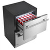 VEVOR Drawer Refrigerator with Freezer, 24 in Undercounter Fridge Freezer Combo, Beverage Cooler with 304 Stainless Steel Drawers, Freezing Section for Frozen Food, for Kitchen, Home Bar and Game Room