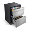 VEVOR 24" Convertible Drawer Fridge/Freezer, Undercounter Beverage Cooler, -4℉ to 64℉ Temp Range, Convertible Refrigerator/Freezer Mode, 304 Stainless Steel Drawer, Ideal for Kitchen, Bar & Garage