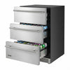 VEVOR 3-Drawer Refrigerator, 24 in Undercounter Beverage Cooler, Large Capacity Drink Fridge, 3 Separate Storage Zones, 304 Stainless Steel Drawers, Fast Cooling, for Kitchen, Game Room & Home Bar