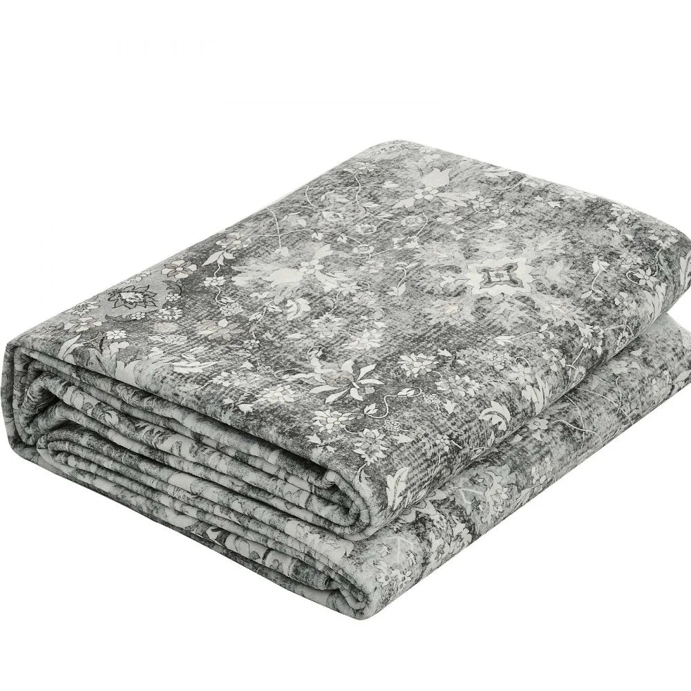 VEVOR Area Rug, 8 x 10 ft Large Washable Rug, Non-Slip and Tear-Resistant Soft Carpet, Pet & Child Friendly Vintage Area Rugs, Indoor Mat for Bedroom, Living Room, Kids Room, Entryway, Office, Gray