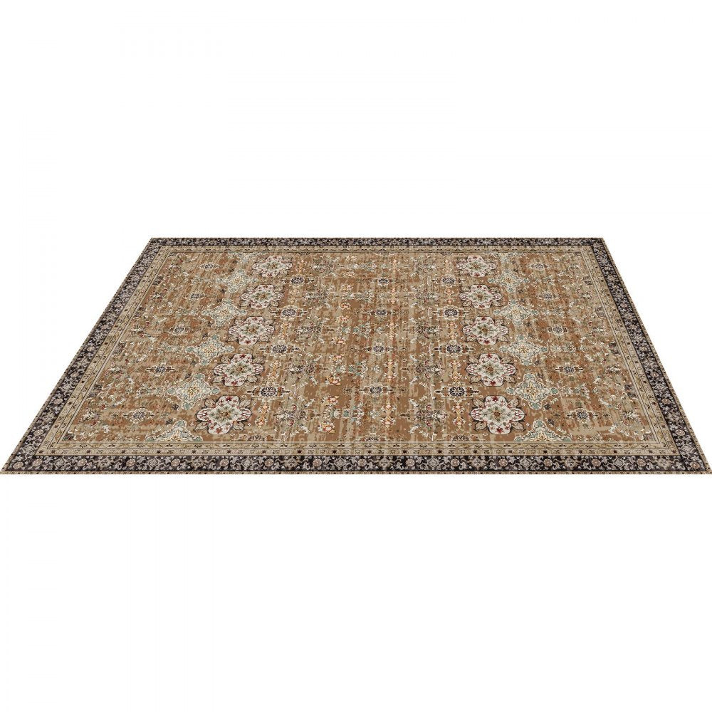 VEVOR Area Rug, 8 x 10 ft Large Washable Rug, Non-Slip and Tear-Resistant Soft Carpet, Pet & Child Friendly Vintage Area Rugs, Indoor Mat for Bedroom, Living Room, Kids Room, Office, Brown Green