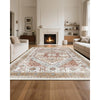 VEVOR Area Rug, 8 x 10 ft Large Washable Rug, Non-Slip and Tear-Resistant Soft Carpet, Pet & Child Friendly Vintage Area Rugs, Indoor Mat for Bedroom, Living Room, Kids Room, Office, Brown Red