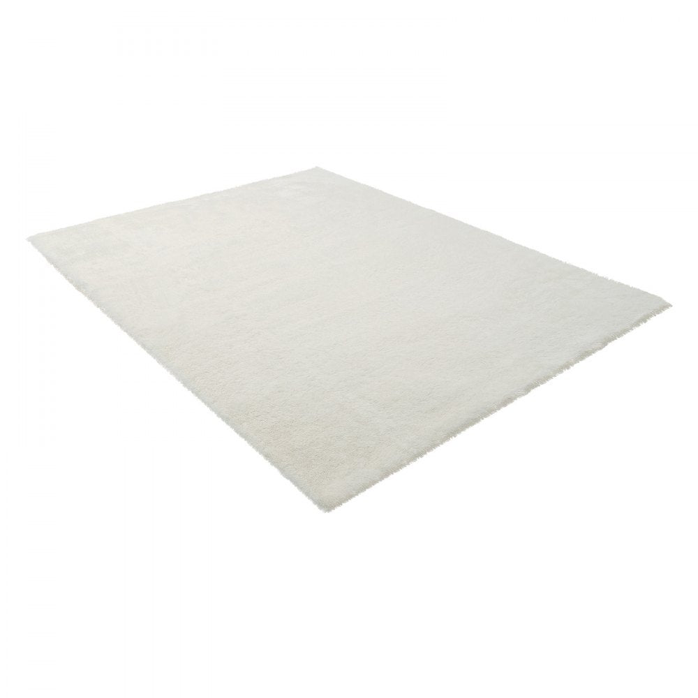 VEVOR Indoor Plush Area Rugs, 8 x 10 ft Soft Plush Carpet, Furry Shag Area Rugs for Living Room, Bedroom, Sunroom, Modern Home Decor Aesthetic, Non-Shedding, Non-Woven, Slip-Resistant, Ivory White