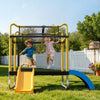 VEVOR Trampoline for Kids, Toddler Mini Trampoline, 132 lbs Capacity Indoor Outdoor Play Toys with Enclosure Net, Slide, and Ring, Easy to Assemble, Christmas Toys Birthday Gifts for Girls Boys