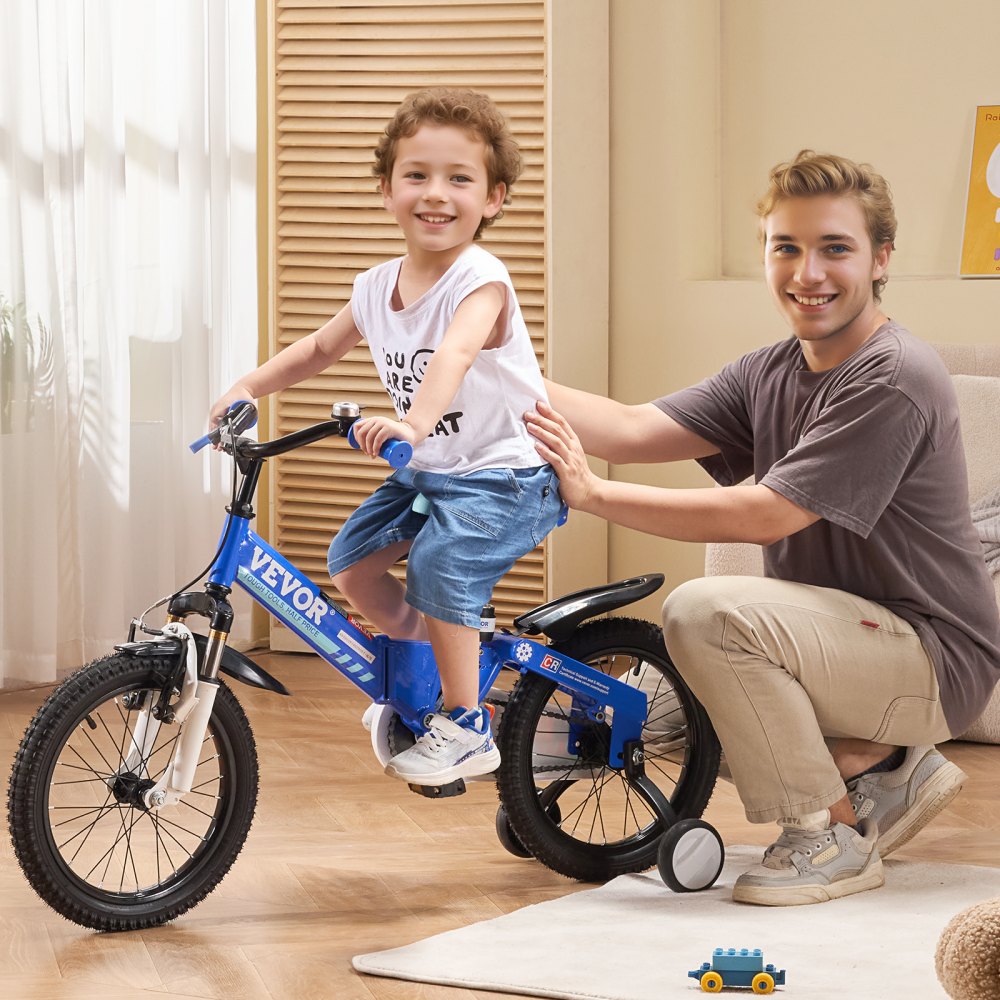VEVOR Folding Toddler Balance Bike, 16" High-Carbon Steel Kids Bike with Adjustable Seat & Handlebar, Inflatable Tires, Portable Kids Balance Bicycle Gift for 5-8 Years Boys Girls, 99LBS Support