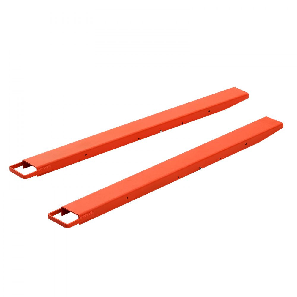 VEVOR Forklift Extensions 60 x 4.5 in, Upgrade Retaining Loop & Bottom Lock, for Forklifts and Forklift Trucks, Heavy-Duty Industrial Pallet Fork Attachments, Extended Load Handling, Orange, 1 Pair