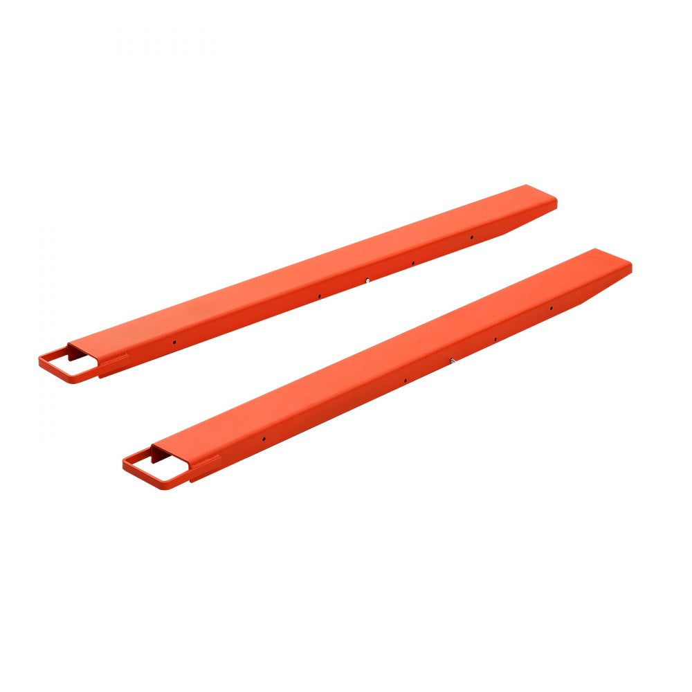 VEVOR Forklift Extensions 72 x 5.5 in, Upgrade Retaining Loop & Bottom Lock, for Forklifts and Forklift Trucks, Heavy-Duty Industrial Pallet Fork Attachments, Extended Load Handling, Orange, 1 Pair
