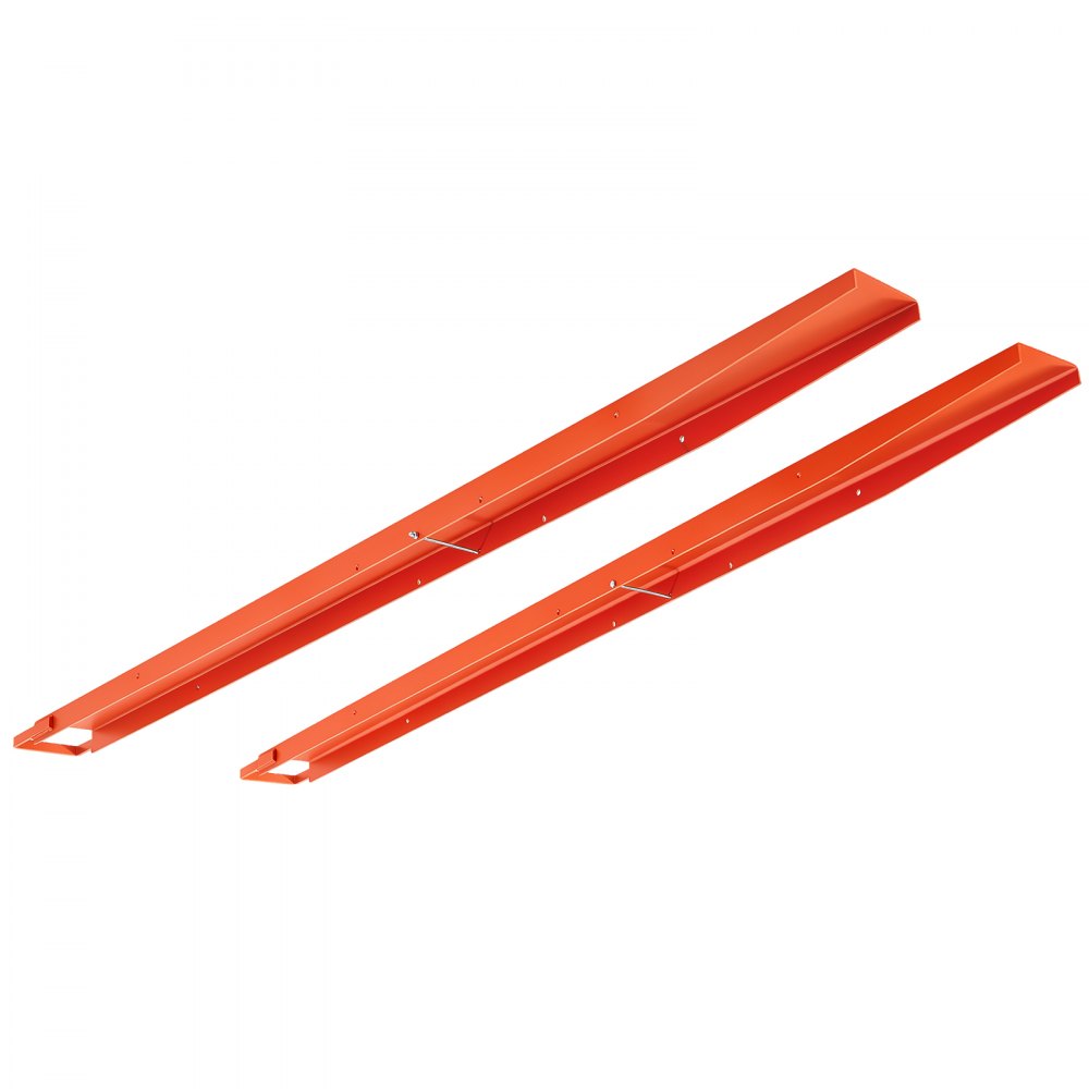 VEVOR Forklift Extensions 84 x 4.5 in, Upgrade Retaining Loop & Bottom Lock, for Forklifts and Forklift Trucks, Heavy-Duty Industrial Pallet Fork Attachments, Extended Load Handling, Orange, 1 Pair