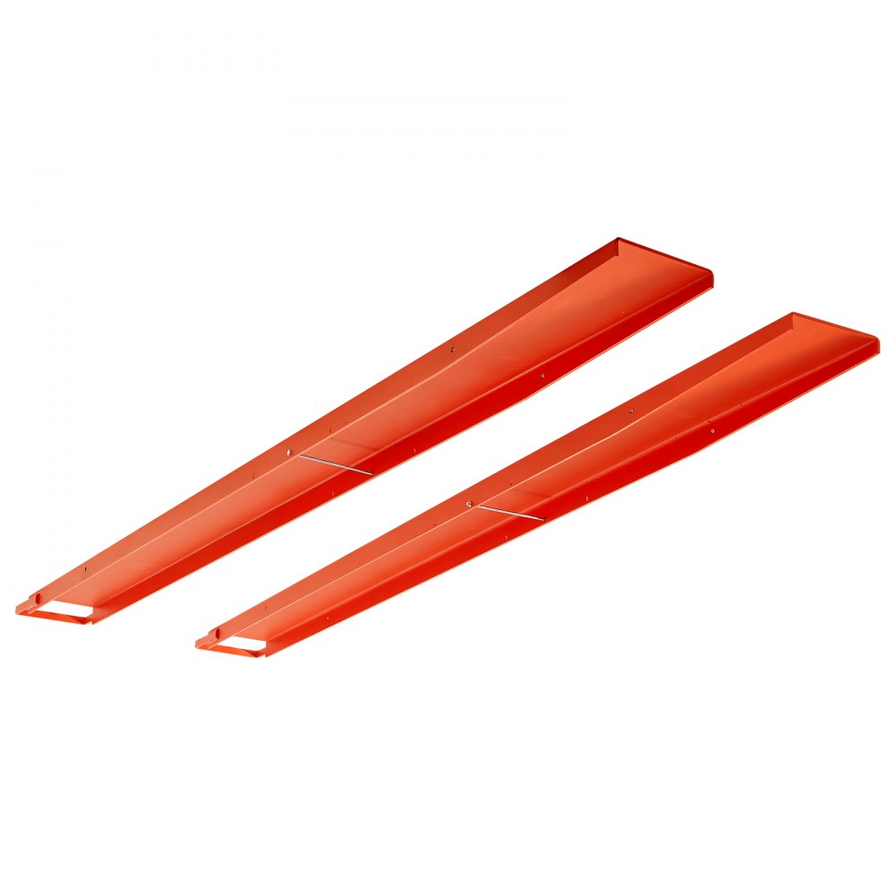 VEVOR Forklift Extensions 96 x 6.5 in, Upgrade Retaining Loop & Bottom Lock, for Forklifts and Forklift Trucks, Heavy-Duty Industrial Pallet Fork Attachments, Extended Load Handling, Orange, 1 Pair