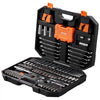 VEVOR Mechanics Tool Set and Socket Set, 1/4" and 3/8" Drive Deep and Standard Sockets, 145 Pcs SAE and Metric Mechanic Tool Kit with Bits, Combination Wrench, Hex Wrenches, Accessories, Storage Case