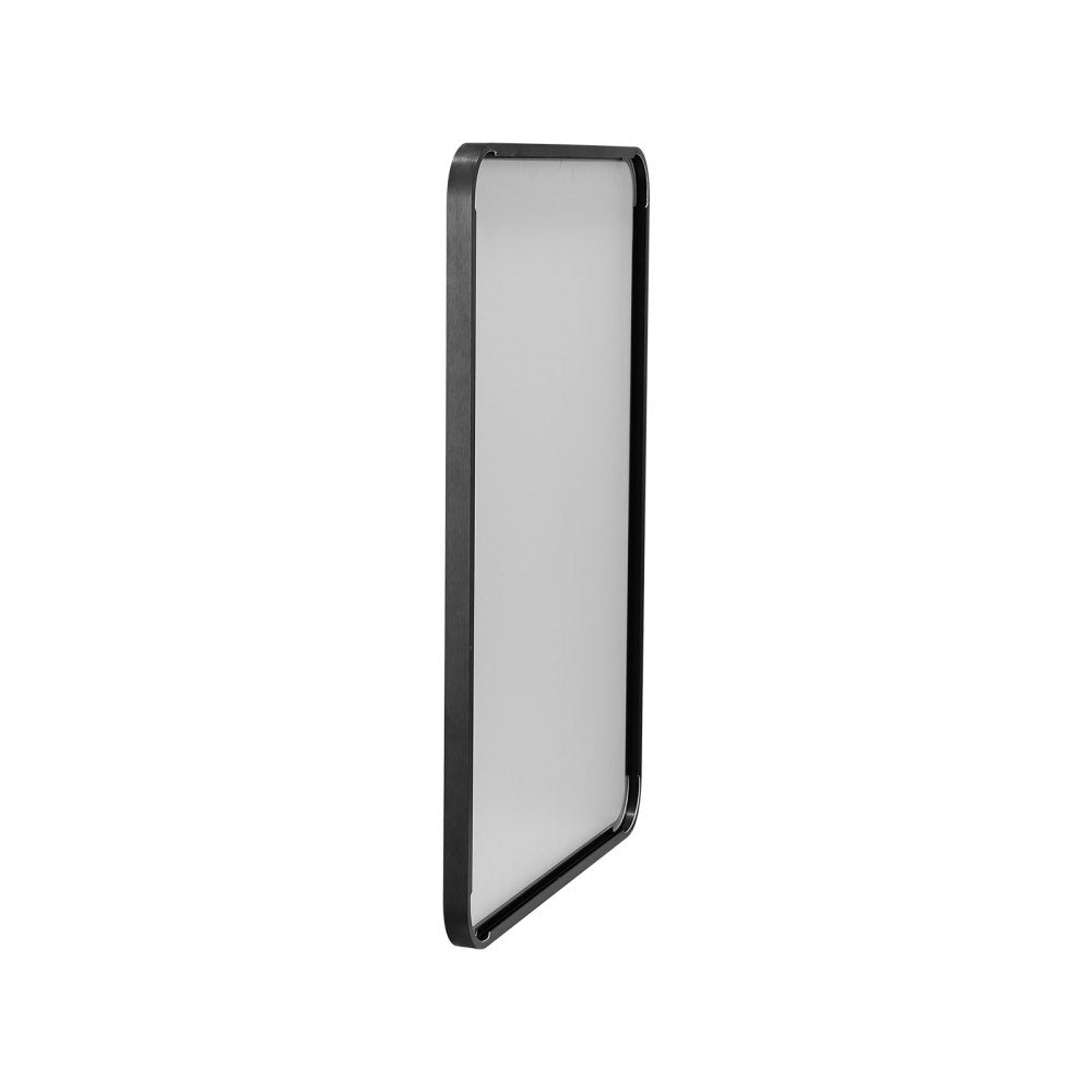 VEVOR Wall Mounted Makeup Mirror, 0.15" Thick, 22" x 30" Mirror with Aluminium Alloy Frame & Explosion-Proof Film, Scratch-Resistant Mirror with Z-Shaped Bracket, Fit for Bathroom/Bedroom/Living Room