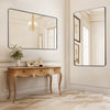 VEVOR Wall Mounted Makeup Mirror, 0.15" Thick, 30" x 48" Mirror with Aluminium Alloy Frame & Explosion-Proof Film, Scratch-Resistant Mirror with Z-Shaped Bracket, Fit for Bathroom/Bedroom/Living Room
