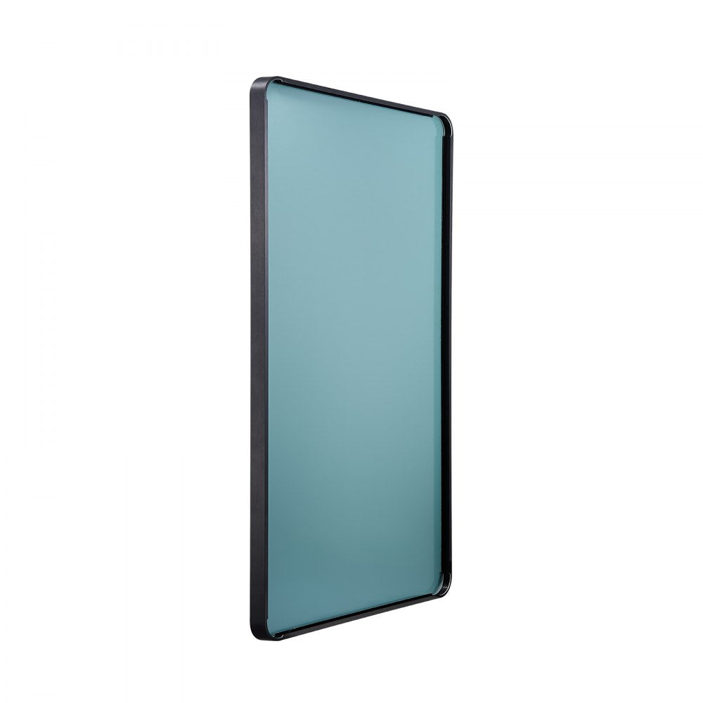 VEVOR Wall Mounted Makeup Mirror, 0.15" Thick, 30" x 48" Mirror with Aluminium Alloy Frame & Explosion-Proof Film, Scratch-Resistant Mirror with Z-Shaped Bracket, Fit for Bathroom/Bedroom/Living Room