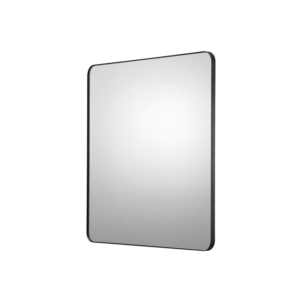 VEVOR Wall Mounted Makeup Mirror, 0.15" Thick, 36" x 36" Mirror with Aluminium Alloy Frame & Explosion-Proof Film, Scratch-Resistant Mirror with Z-Shaped Bracket, Fit for Bathroom/Bedroom/Living Room