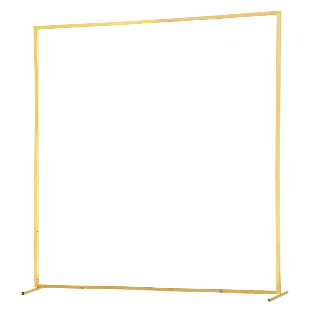 VEVOR Arch Backdrop Stand, 6.6 x 6.6 ft, Stable Structure, Easy Assembly, Square Gold Metal Arch Backdrop Stand for Wedding, Birthday Party, Graduation, Holiday Celebration, and Ceremony Decoration